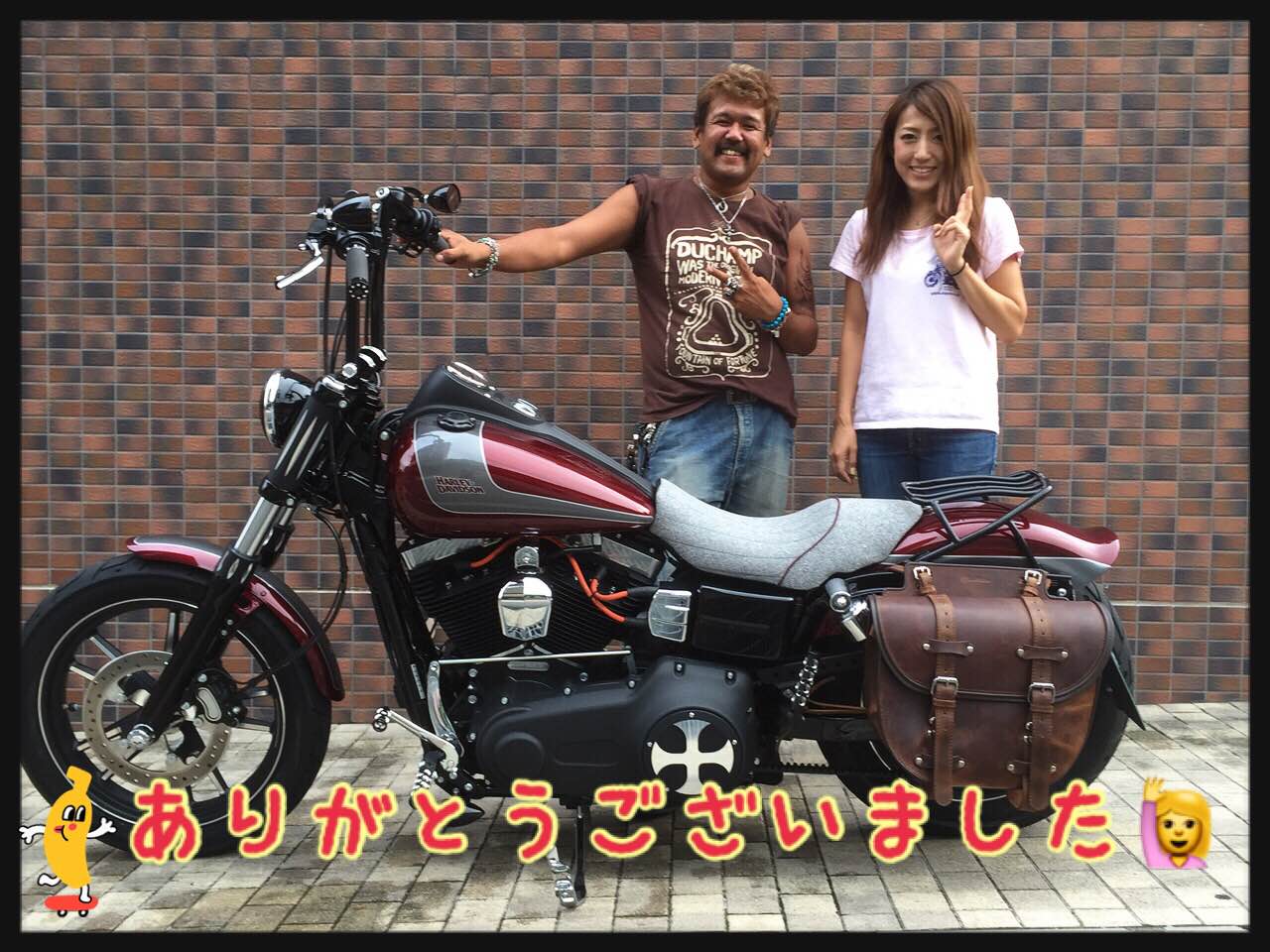 WINE REDにはBROWNのサドルバッグがかっこいい (8月4日UP
