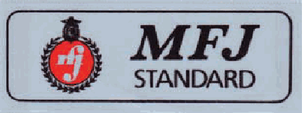 旧MFJマーク:赤いエンブレムとMFJ STANDARDの表示